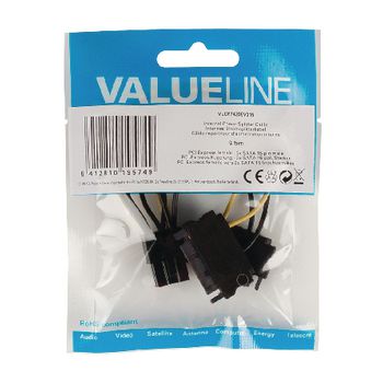 VLCP74205V015 Interne stroomkabel 2x sata 15-pins male - pci express female 0.15 m Product foto